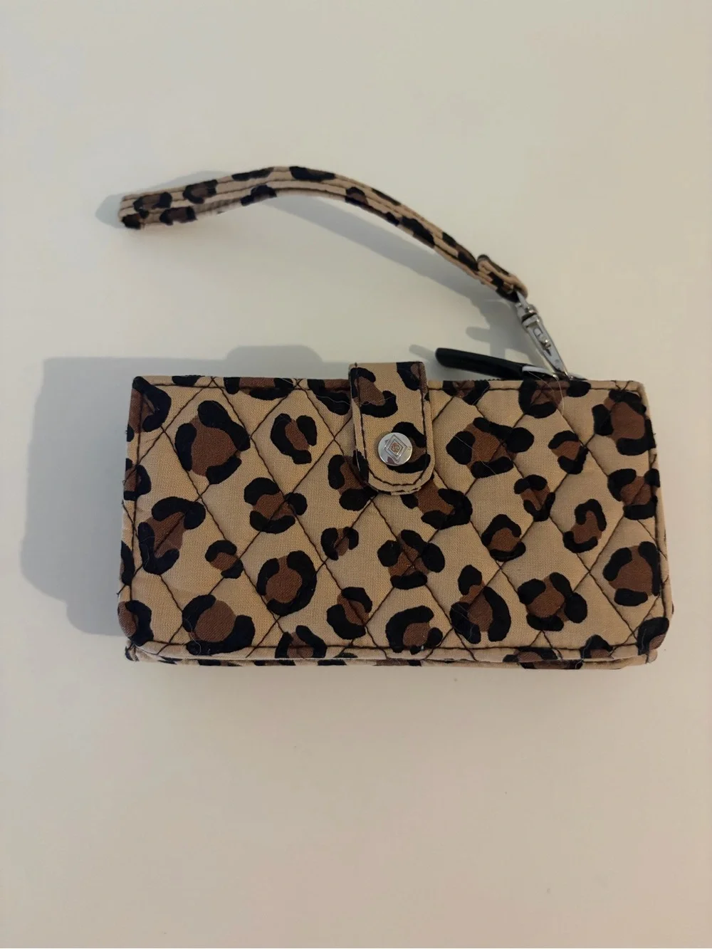 Vera Bradley Leopard Quilted Wristlet Wallet - Tan/Brown/Black